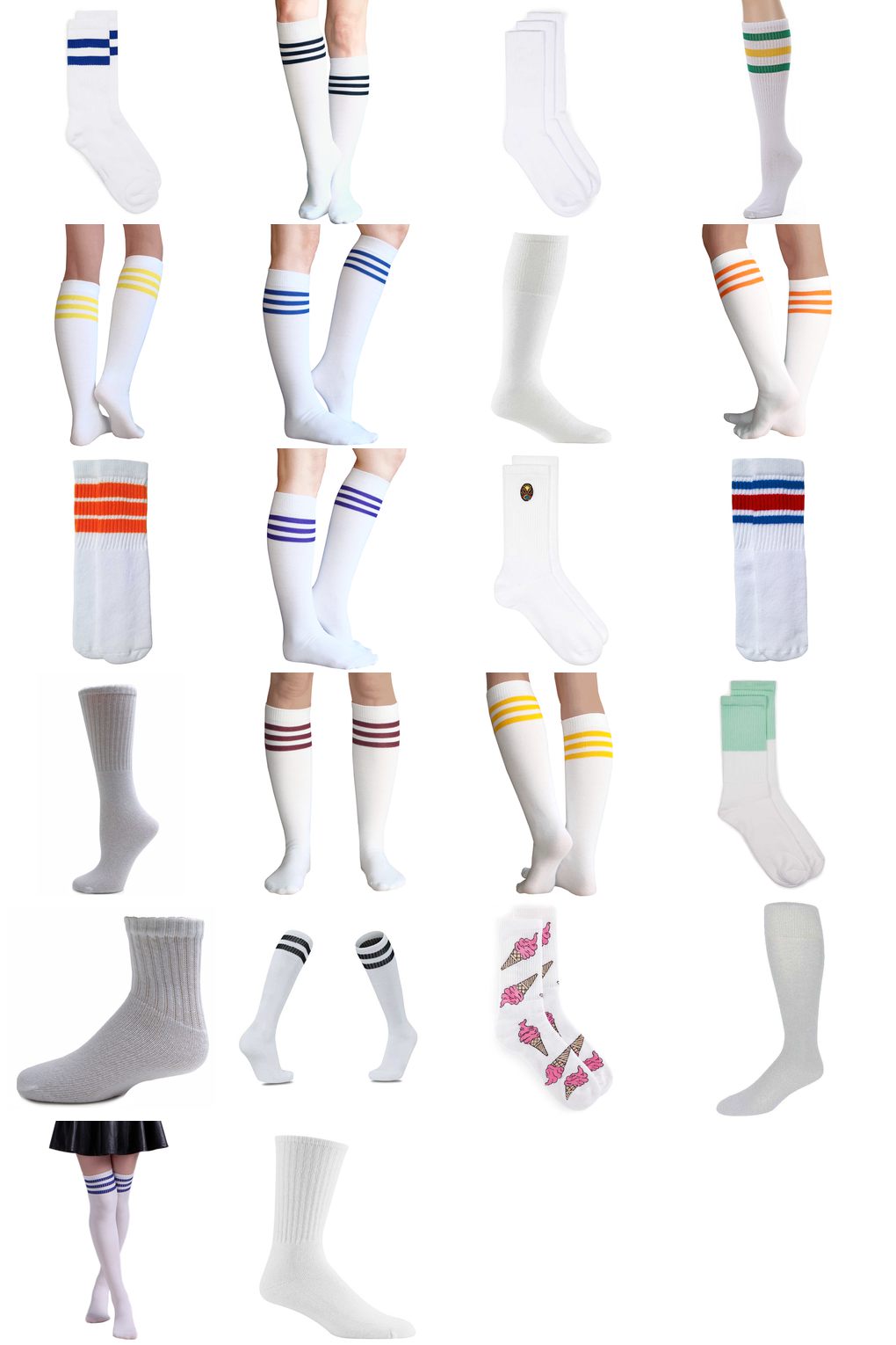 white tube socks